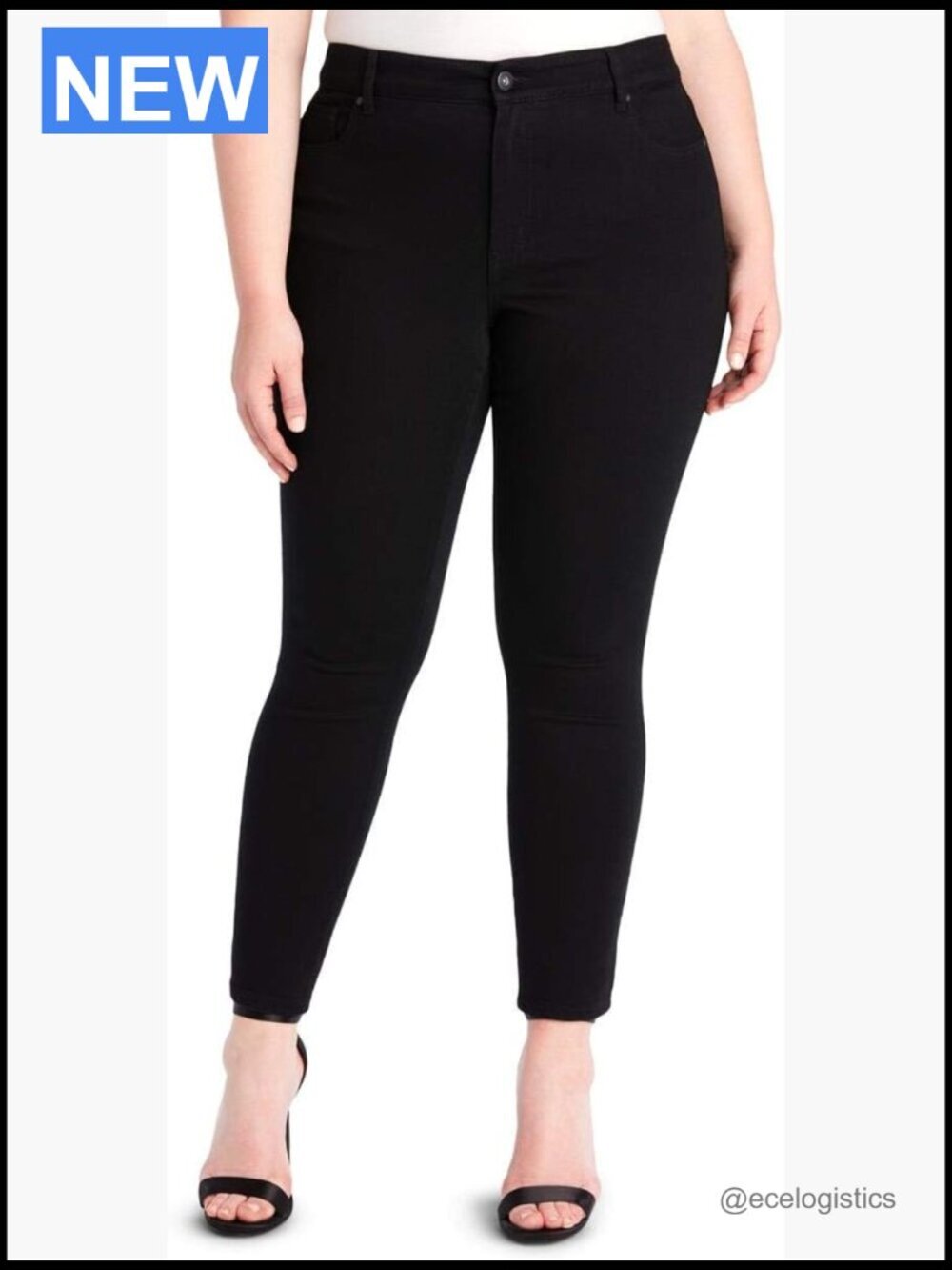 Curvy High Rise Skinny Jeans Cotton Blend Stretchy